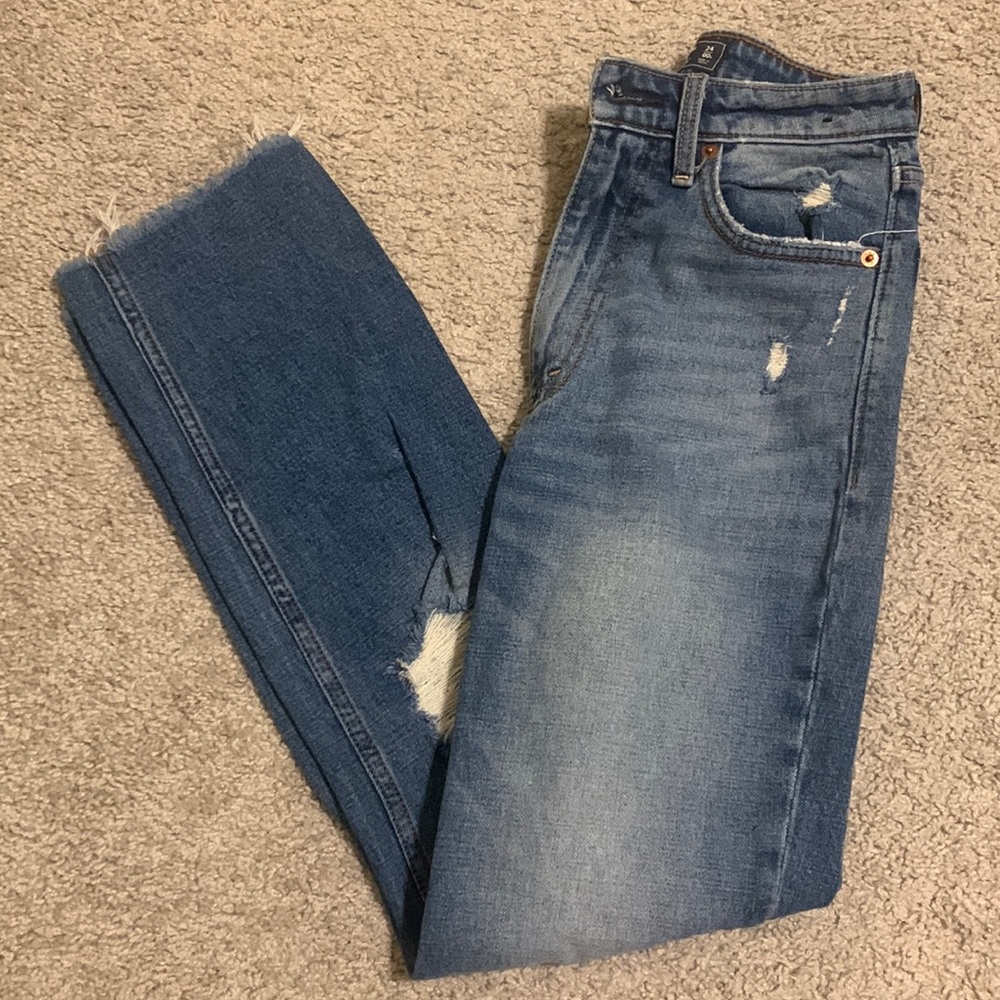 High rise straight leg jean